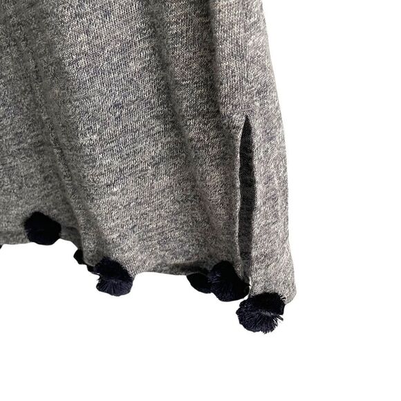 J. CREW Linen Sleeveless Tank Top Pom Poms Grey Black XS - Picture 5 of 8